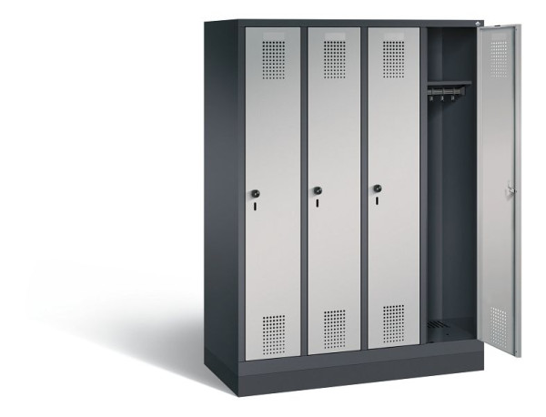 C+P Spind Evolo, H1600xB1190xT500mm, Farbe: Schwarzgrau / Weißaluminium, 480206-40 S10082