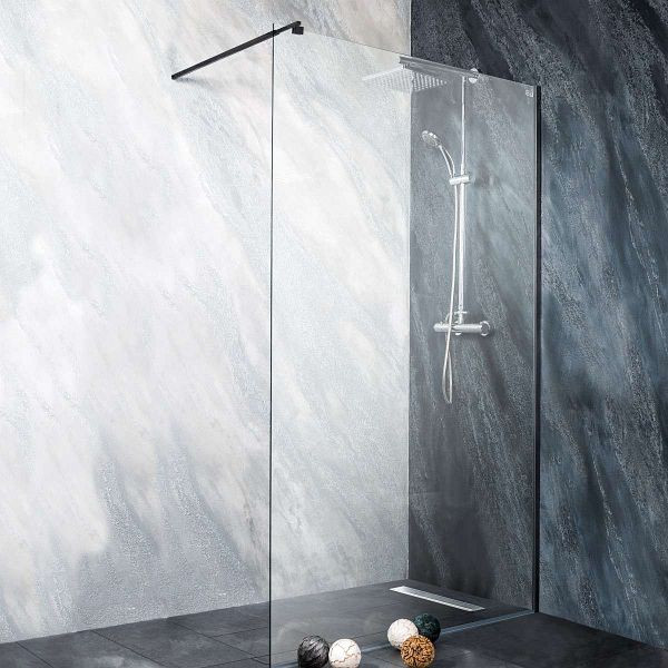 Sanotechnik Duschtrennwand schwarz matt 148-149x195cm, BP500