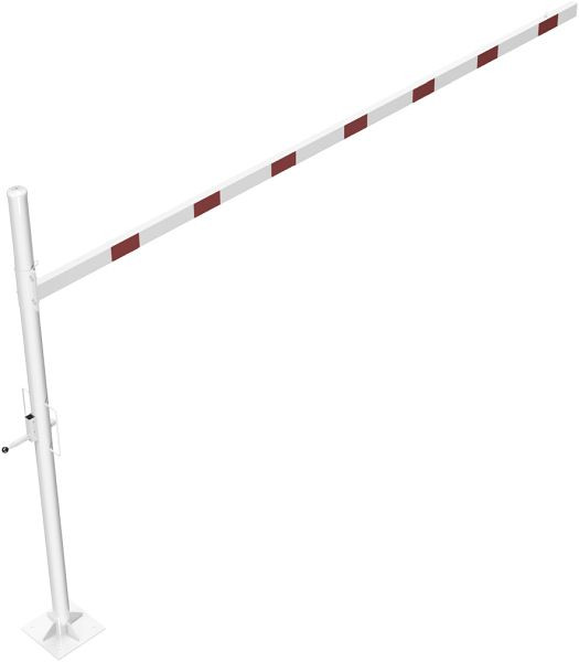 Schake Höhenbegrenzer dreh- und abschließbar 4500 mm zum Aufdübeln, mit Vorhangschloss Standpfosten Ø 89mm, Lichte Weite: 4500 mm weiß/rot, 417_451VBP