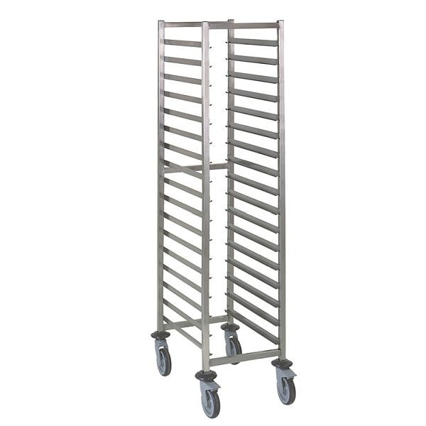 Gastro-Inox Regalwagen GN 2/1 aus Edelstahl AISI 304, 17 Etagen, 307.122