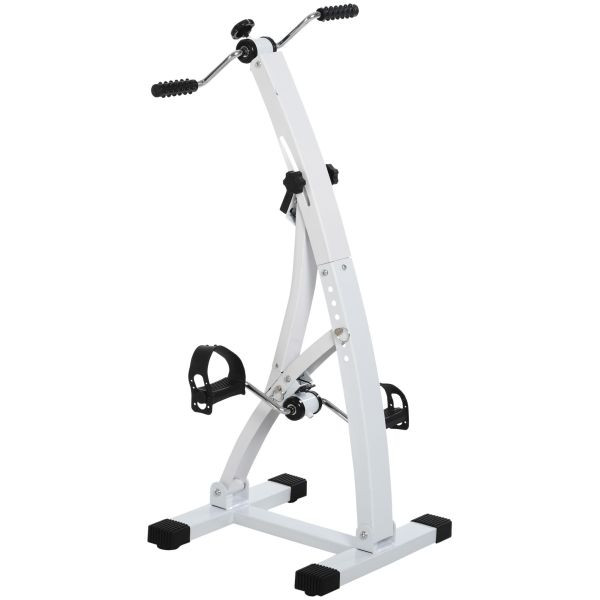 HOMCOM Heimtrainer für Senioren Bewegungstrainer Pedaltrainer Stahl Weiß, A90-158