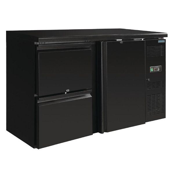 Polar Serie U Barkühlschrank eintürig plus 2 Schubladen, GL186
