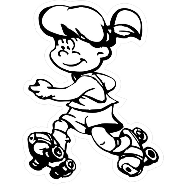 Stein HGS Hartschaum-Schild Kinderfigur mit Rollschuhe, einfarbig, 15098