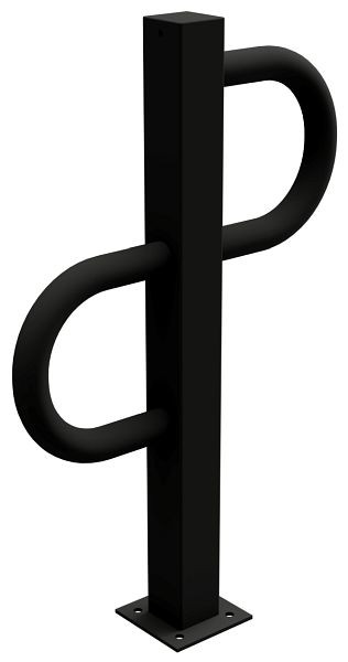 Schake Fahrradständer-Einzelparker, aus Vierkantrohr 80x80x3mm, Höhe: 900mm, verschweißt mit Bodenplatte 150x150x6mm, 40880B