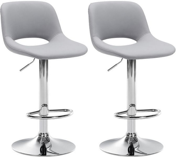 CLP Barhocker Camden Kunstleder chrom, grau, VE: 2 Stück, 325123