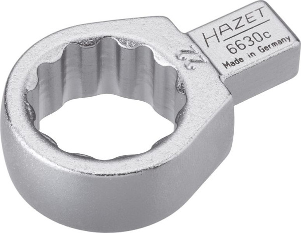 Hazet Einsteck-Ringschlüssel, Einsteck-Vierkant 9 x 12 mm, Außen-Doppel-Sechskant-Tractionsprofil, 22 mm, 6630C-22