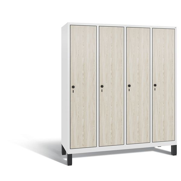 C+P Spind Evolo, 4 Abteile, H1850xB1590xT500 mm, Weiß/MDF Esche, 48010-42 S10443