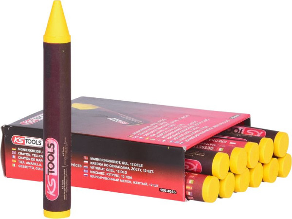 KS Tools Signierkreide, gelb, VE: 12 Stück, 100.4045, 4042146204528