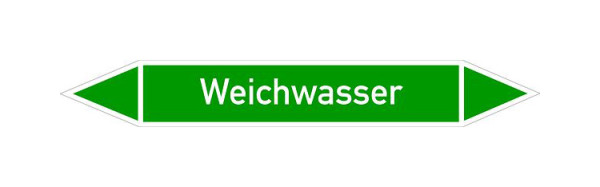 Schilder Klar Rohrleitungskennzeichen Weichwasser, 33000x90 mm Folie selbstklebend, 101479/90