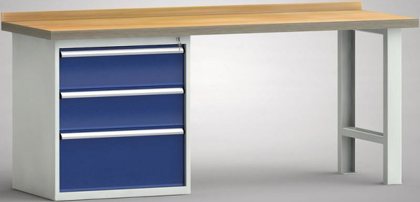 KLW Profi-Werkbank - 2000 x 700 x 845 mm L x T x H, links 2x200EA/300EA, WP523N-2000M45-E7021