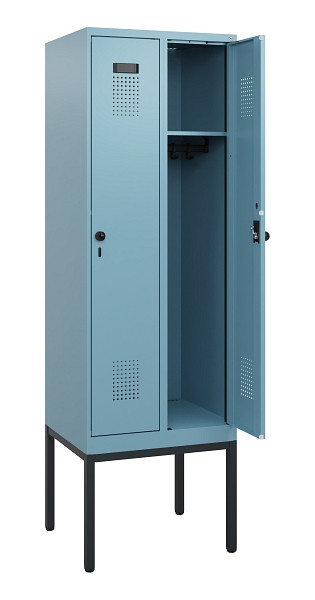 C+P Spind Evolo PLUS, Gestell, 2 Abteile, 1950x600x500mm, 0010/0010, Drehriegel, 0490305-20 S10025