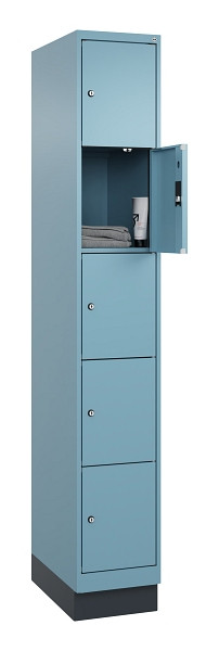C+P Schließfachschrank Evolo PLUS, mit Sockel, 5 Fächer, 1950x300x500mm, 0010/00, 049020-105 S10021