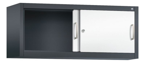 C+P Aufsatzschrank Acurado, H500xB1200xT400mm, Farbe: Schwarzgrau / Verkehrsweiß, Bügelgriff, 1 OH, 2044-00 S10113