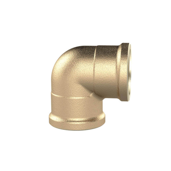 Riegler Winkelstück, 90°, innen/innen, G1/4, Druck 16 bar, Messing blank, 194100