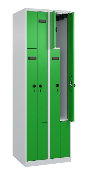 C+P Z-Spind Evolo PLUS, 4 Fächer, 1850x600x500mm, 7035/6037, Drehriegel, 049003-204 S10008