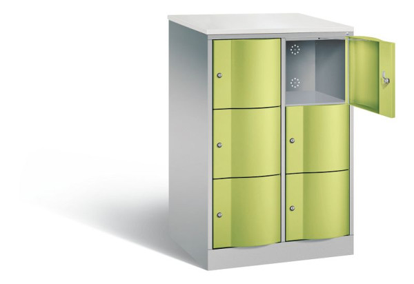 C+P XL-Schließfachschrank Resisto, H1255xB772xT640mm, Farbe: Weißaluminium / Viridingrün, 8573-273 S10135