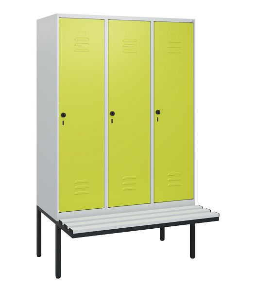 C+P Umkleidespind Classic PLUS, 3 Abteile, 1950x1200x815mm, 7035/0024, Drehriegel, 0800405-32 S10040