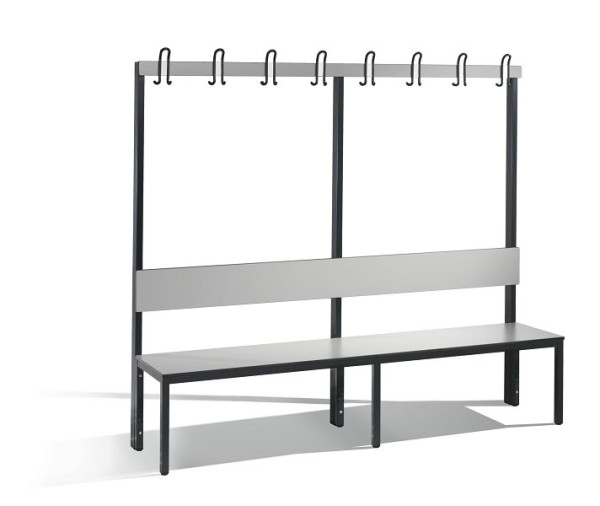 C+P Garderobenbank mit Rückenlehne, Basic Plus, H1650xB1960xT407mm, 8062-100 S10001