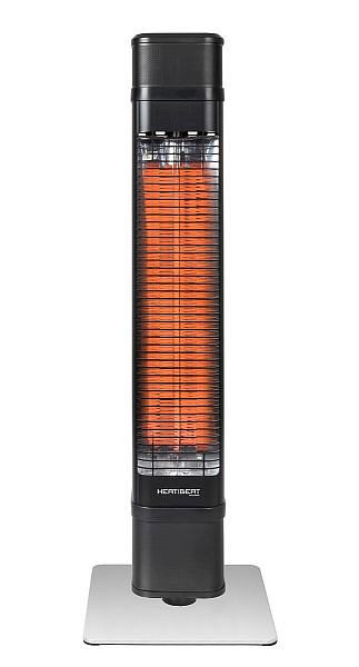 Eurom Heat and Beat Tower stehende Terrassenheizung mit Lautsprechern, 334562