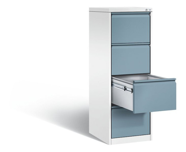 C+P Schubladenschrank Acurado, H1357xB433xT590 mm, Weiß/Horizontblau, 12434-311 S10139