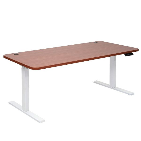 Mendler Schreibtisch HWC-D40, Computertisch, elektrisch höhenverstellbar 160x80cm 53kg, natur, weiß, 62771+62768