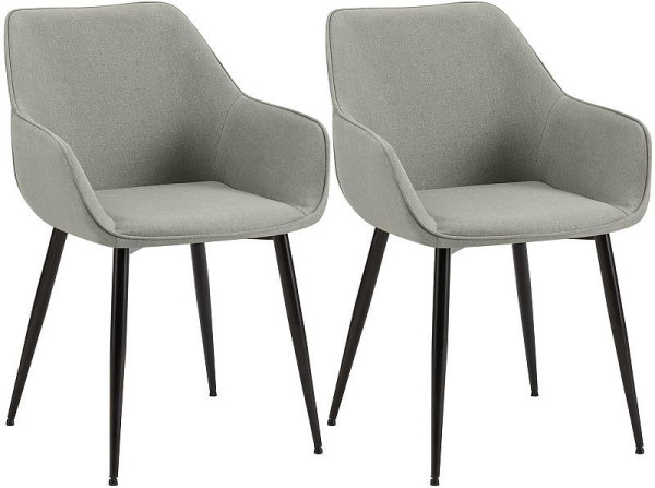 CLP 2er Set Esszimmerstuhl Luena Stoff, hellgrau, 327452