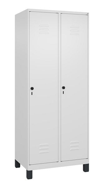 C+P Umkleidespind Classic PLUS, Füße, 2 Abteile, 1950x800x500mm, 9016/9016, Drehriegel, 080010-22 S10014