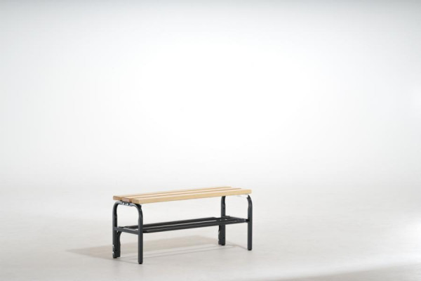 SYPRO Sitzbank (Typ A+R) 101 mit Schuhrost, ohne Rückenlehne, einseitig, Stahl/Holz, anthrazit, 131441