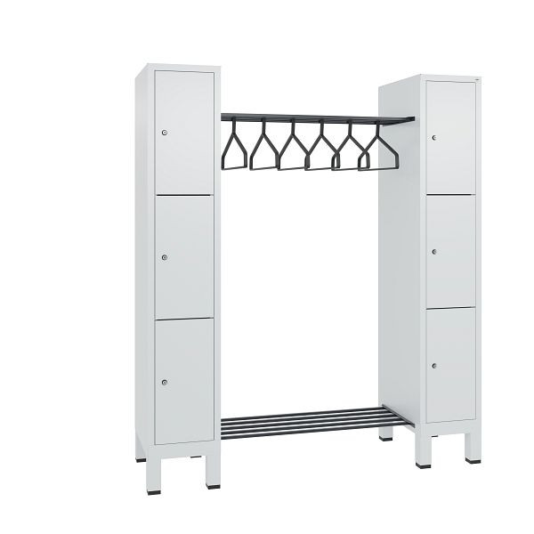 C+P Garderobe Evolo, 6 Fächer, H1850xB1591xT500 mm, Lichtgrau, 48406-00 S10006