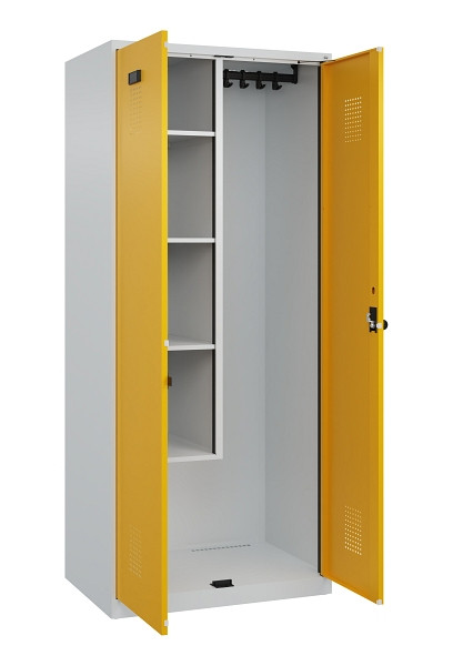 C+P Putzmittel-Spind Evolo PLUS, 2 Abteile, 1850x800x500mm, 7035/1004, Drehriegel, 049100-02 S10000