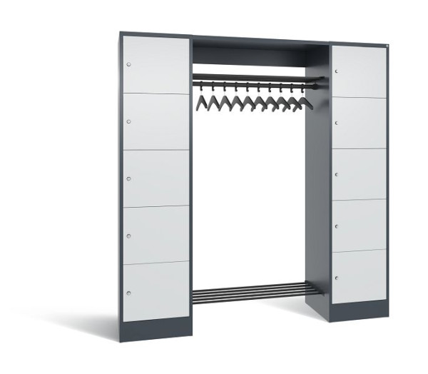 C+P Garderobe Serie 8070, H1950xB1870xT480 mm, Anthrazit/Grau, 82710-00 S10173