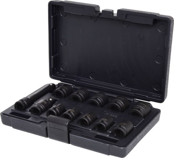 KS Tools 1/2" Sechskant-Kraft-Stecknuss-Satz, kurz, 12-teilig, 515.0112