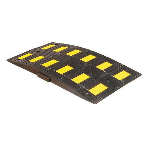 DENIOS Fahrbahnschwelle, Normelement, schwarz, gelb reflektierend, B 900 mm, H 50 mm, 311226