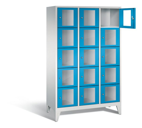 C+P Schließfachschrank Classic, H1850xB1200xT500mm, Farbe: Lichtgrau / Lichtblau, 8010A325 S10003