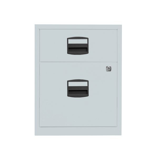Bisley Home Rollcontainer PFA, 1 Universalschublade, 1 HR-Schublade, 145 lichtgrau antibakteriell, PFAM1S1F145