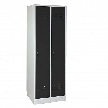 ADB Spind / Garderobenschrank Regular" 2-türig, Maße (HxBxT): 1780x600x500 mm, Farbe Korpus: lichtgrau (RAL 7035), Farbe Türen: anthrazit (RAL 7016), 40890
