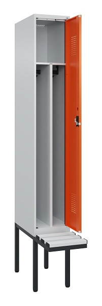 C+P Spind Evolo PLUS, 1 Abteile, 2120x300x815mm, 7035/2004, Haken 4, Zylinderschloss, Material Sitzfläche Kunststoff, 0490407-10F S10083