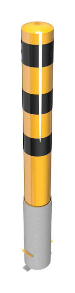 Schake Stahlrohrpoller Ø 152 x 3,2 mm herausnehmbar, ohne Verschluss gelb / schwarz, Gesamtlänge: 1500 mm, feuerverzinkt, 40151HBG