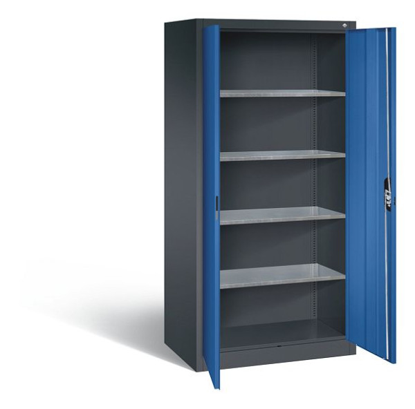 C+P Werkzeugschrank Acurado, H1950xB930xT600mm, Farbe: Schwarzgrau / Enzianblau, Muldengriff, 8922-00 S10714
