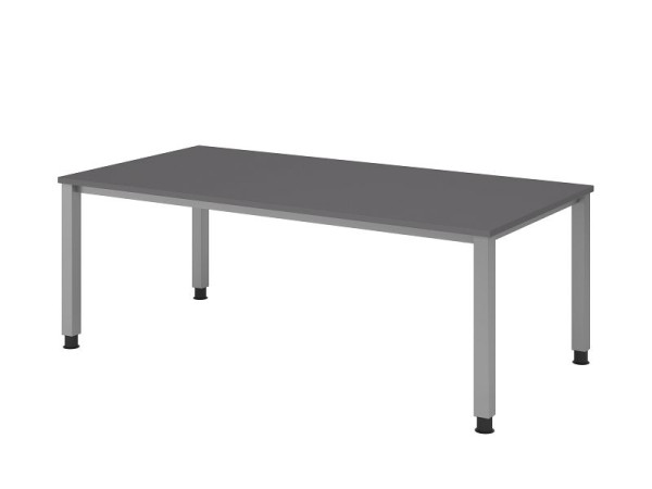 Hammerbacher Schreibtisch 4-Fuß eckig 200x100cm Graphit, Rechteckform, VQS2E/G/S