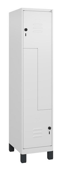 C+P Z-Spind Classic PLUS, Füße, 2 Abteile, 1800x400x500mm, 9016/9016, Drehriegel, 0800137-122 S10014