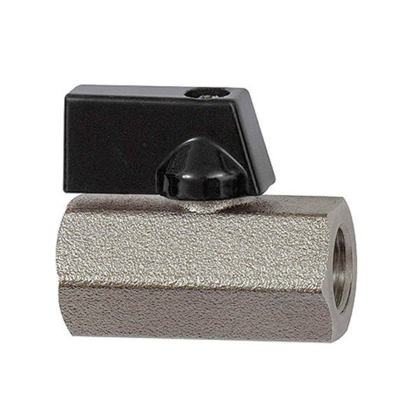 Riegler Mini-Kugelhahn »valve line«, Messing vernickelt, Drehgriff, G 1/4 IG, 132377