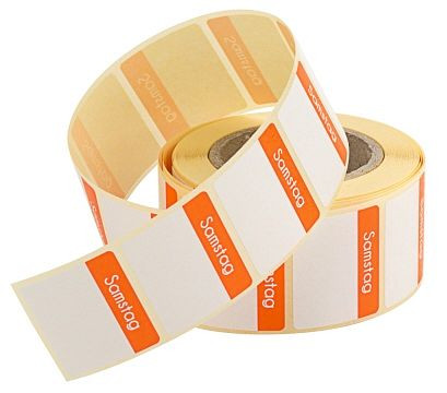 Contacto Etiketten Samstag orange, VE: 500 Stück auf Rolle, 4371/056