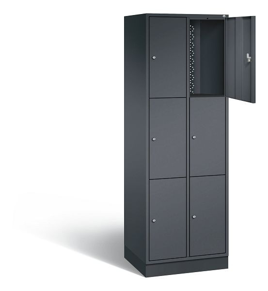 C+P Schließfachschrank Intro, H1950xB620xT490mm, Farbe: Schwarzgrau, 8370-201 S10070
