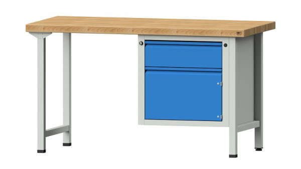 ANKE Werkbänke Kombiwerkbank, Modell 701 E, 1500 x 700 x 850 mm, RAL 7035/5012, BMP 50 mm, 510.501