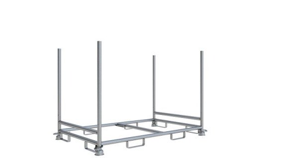 Schake Stapelpalette speziell für TL-Schrankenzäune Füllmaße: 1,80 m x 1,10 m Holmhöhe: 1,08 m herausnehmbare Holme, 32001-0
