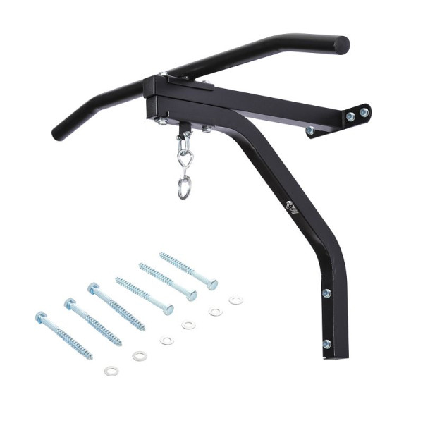 HOMCOM Boxsackhalterung Wandhalterung Boxsack Sandsack Halterung Tragkraft Stahl Schwarz 93 x 47 x 51 cm, A91-051V01BK