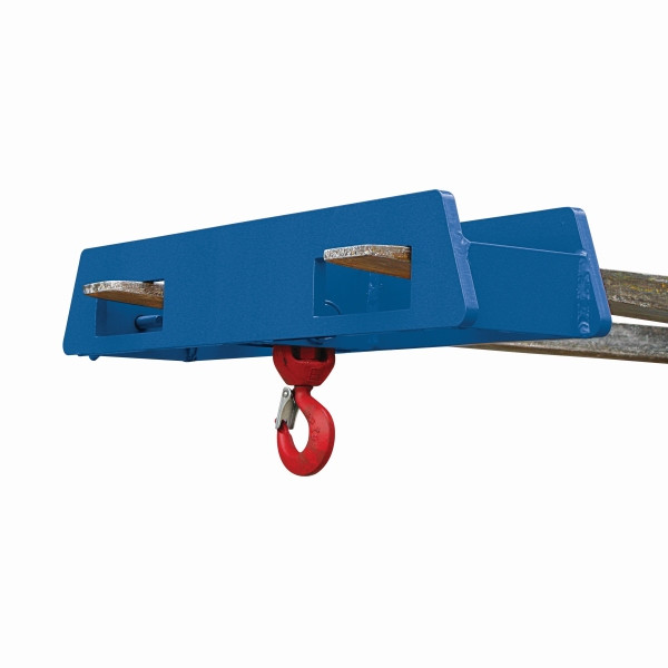 Eichinger Industrie Lasthaken Stapler-Aufsatz über zwei Gabelzinken, 2500 kg, enzianblau, 20850100000097