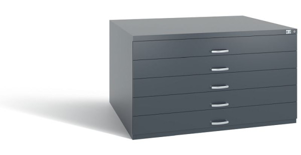 C+P Schubladenschrank Serie 7100_7200, H760xB1350xT960 mm, Anthrazit, 7201-100 S10303