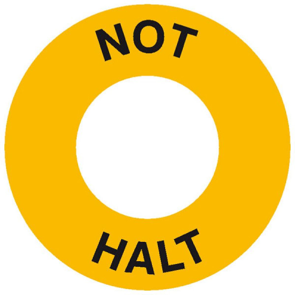 Stein HGS Maschinenkennzeichnung Not Halt, Protect / 85/23 mm / Polyester, widerstandsfähig und selbstklebend, 39.1826